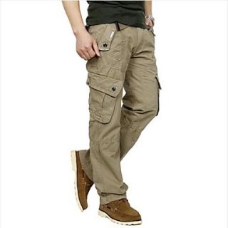 Mens Outdoor Casual Long Pants Army Style Multi Pockets Cargo Pant