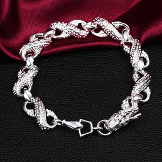 High Quality Punk Silver Silver Plated Dragon Charm Bracelets