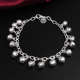 High Quality Sweet Silver Silver Plated With Small Bell Charm Bracelets