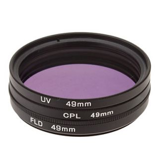 CPL UV FLD Filter Set for Camera with Filter Bag (49mm)