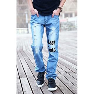 Mens Stylish Ripped Embellishment Jeans