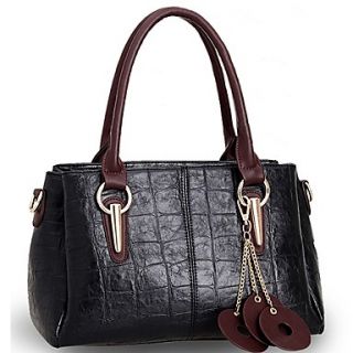 Fenghui WomenS Black Casual Pu Leather Shoulder Bag CrossbodyMessenger Tote