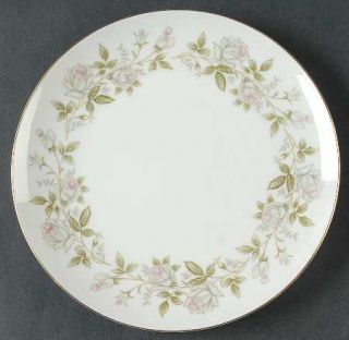 Amcrest Rose Wreath Salad Plate, Fine China Dinnerware   Roses And Green Leaves,