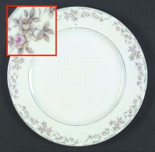 Citadel Chantilly Dinner Plate, Fine China Dinnerware   Yellow/Pink&Gray Roses,P