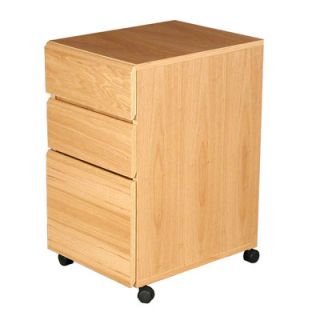 Rush Furniture Modular Real Oak Wood Veneer Three Drawer Mobile File Cabinet 