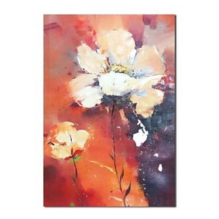 Hand Painted Oil Painting Floral Pink Knife Flower with Stretched Frame
