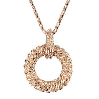 Elegant Alloy Golden Ring Pendant Womens Necklace