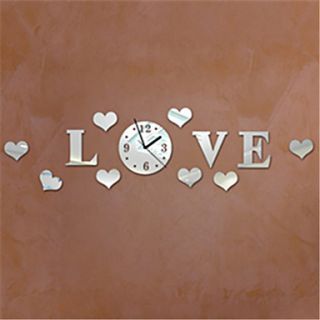 8H Modern Style Forever Love Mirror Wall Clock