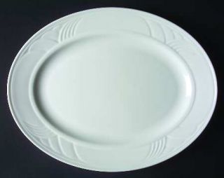 Lenox China Snowdrift 13 Oval Serving Platter, Fine China Dinnerware   Carved F