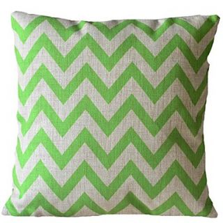 Green Wave Stripe Decorative Pillow Cover