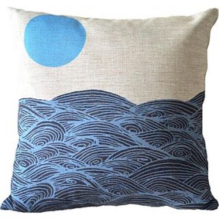 Sea Rise Bright Moon Decorative Pillow Cover