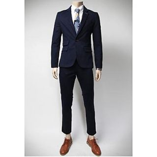 Mens Handsome One Button Solid Color Blazer Clothing Sets