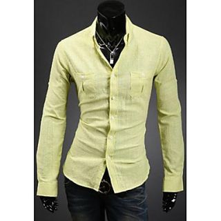 Mens Double Pocket Solid Color Shirts