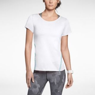 Nike Tailwind Loose Short Sleeve Womens Running Shirt   White
