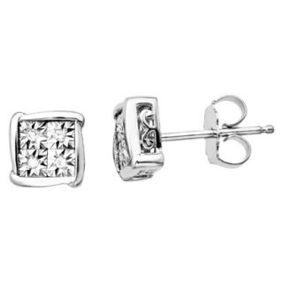 0.038 CT.T.W. Diamond Accent Squared Stud Earrings in Sterling Silver