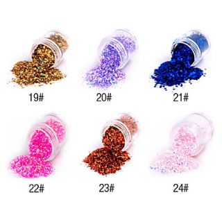 1PCS Hexagonal Glitter Tablets Nail Art Decorations NO.19 24(Assorted Colors)