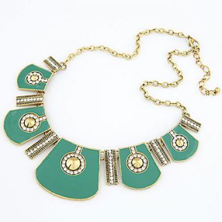 Womens Fashion Metallic Contrast Color Water Drop Necklace