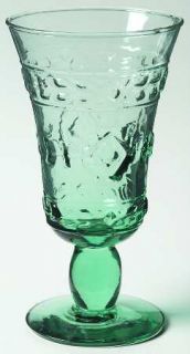 Studio Nova Adirondack Green Wine Glass   Green, Pressed,Geometric Design On Bow