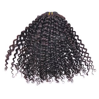 8inch 3Pcs Brazilian Virgin Kinky Curl Hair Natural Black Hair Weft