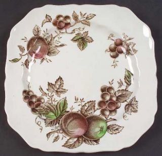 Johnson Brothers Harvest Time Brown/Multicolor Square Salad Plate, Fine China Di