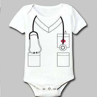 Doomagic Kids Cute Nurse Style Baby Romper(White)