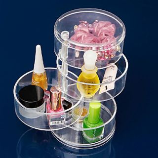Acrylic Transparent 4 Layer Rotatable Cylinder Shaped Cosmetics Storage Box Cosmetic Organizer