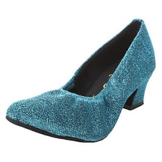 Customized Womens Sparkling Glitter Gore Chuncky Heel Ballroom Modern Dance Shoes