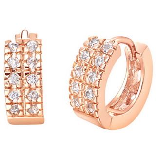 Stylish Gold Or Silver Plated With Cubic Zirconia Grids Womens Earrings(More Colors)