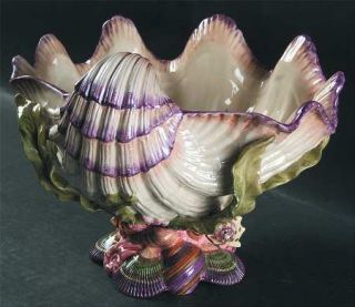 Fitz & Floyd Oceana (Multicolor Shells) Centerpiece, Fine China Dinnerware   Cre