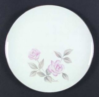 Rose (Japan) Orford Dinner Plate, Fine China Dinnerware   Pink Roses W/Gray Leav