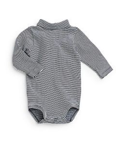 Infants Skinny Striped Turtleneck Bodysuit   Smoke