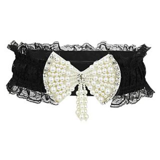 Lace And Elastic Fabric Party/Casual Sashes With Pearls(More Colors)