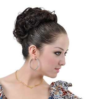 Synthetic Dark Coffee Hairpiece Short Curly Hair Wrap