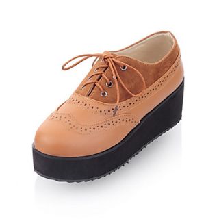 Leatherette Womens Platform Heel Platform Oxfords Shoes(More Colors)