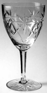 Unknown Crystal Unk6751 Water Goblet   Clear,Cut Bowl&Foot,Multisided Stem