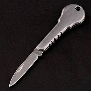 Portable Key Style Folding Small Knife   Silver