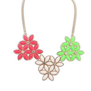 European Cute Style Resin Flowers Fashion Statement Necklace (More Color) (1 pc)