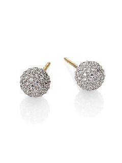 IPPOLITA Diamond and 18K White Gold Sphere Earrings   Gold