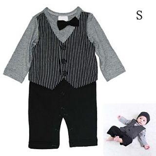 Boys Gentleman Vest Cotton Babys Long Sleeve Infant Romper Cloth