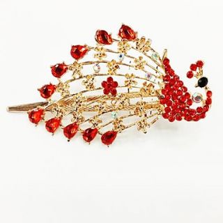 Fashion Diamond Red Peacock Shining for Women Hair Accessories Jewelry