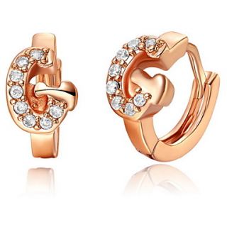 Special Silver And Gold Plated With Cubic Zirconia Letter G Womens Earring(More Colors)
