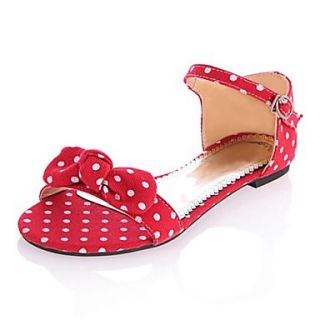 Canvas Womens Flat Heel Open Toe Sandals With Bowknot Shoes(More Colors)