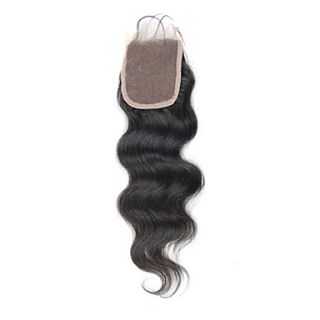 8 Brazilian Hair Silky Body Wave Lace Top Closure(44) Natural Color