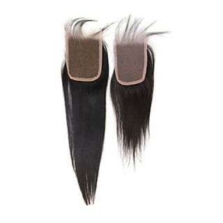 14 Brazilian Hair Silky Straight Lace Top Closure(3.54) Natural Color