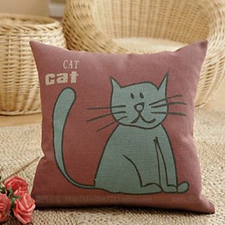 Cute Cartoon Little Lazy Cat Pattern Decorative Pillow With Insert