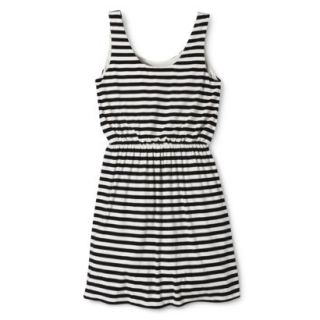 Merona Womens Easy Waist Knit Tank Dress   Black/Sour Cream   M