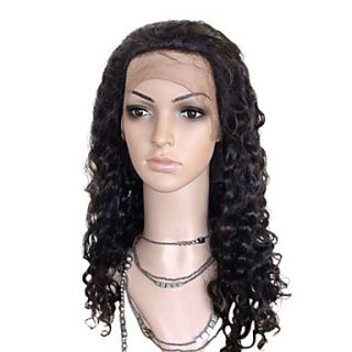 Top Quality 18 Inch Soft culry Brazilian Virgin Hair Swiss Lace Front Wig 130 Density More Colors Available
