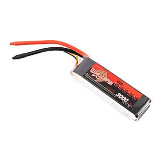 Wild Scorpion 11.1V 3S 3000mAh 45C Li Po Battery(T Plug)