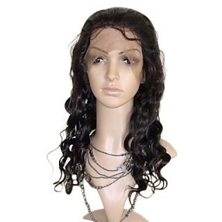 16 Inch Body Wave Brazilian Virgin Remy Hair Full Lace Wig 130 Density Baby Hair in Around