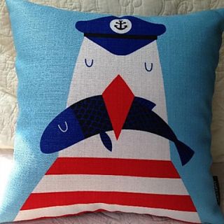 Cute Cartoon Captain Pattern Decorative Pillow With Insert